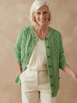 Femme Daxon Cardigan torsadé col rond