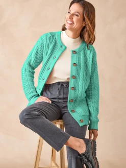 Femme Daxon Cardigan torsadé col rond