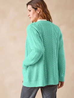 Femme Daxon Cardigan torsadé col rond