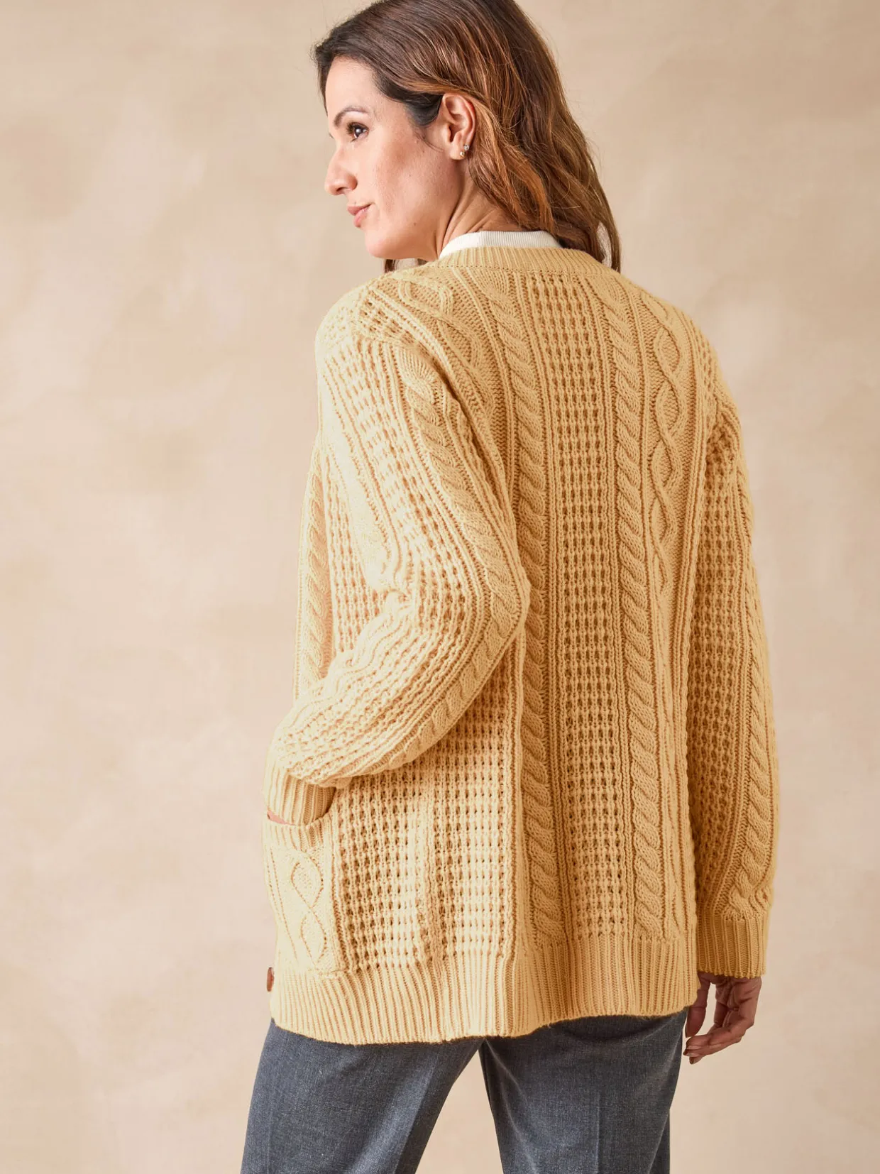 Femme Daxon Cardigan torsadé col rond