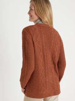 Femme Daxon Cardigan torsadé col rond