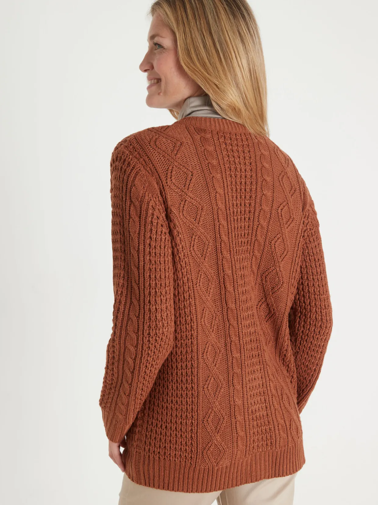 Femme Daxon Cardigan torsadé col rond