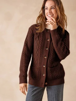Femme Daxon Cardigan torsadé col rond