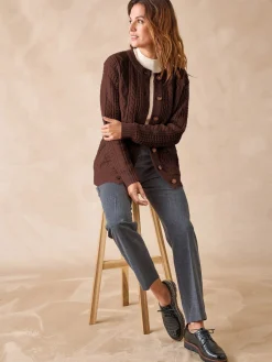 Femme Daxon Cardigan torsadé col rond