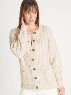 Femme Daxon Cardigan torsadé col rond