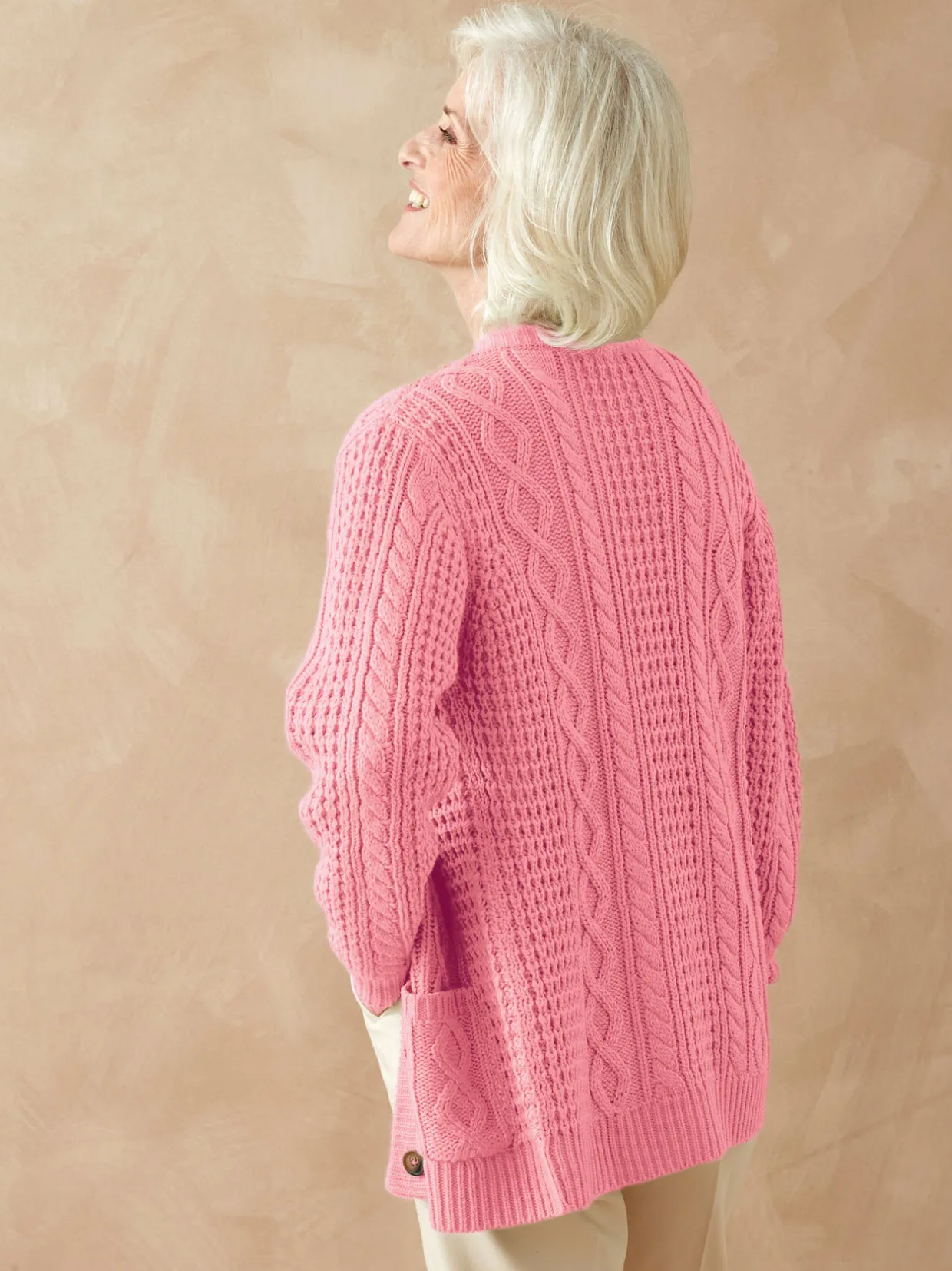 Femme Daxon Cardigan torsadé col rond