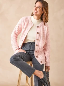 Femme Daxon Cardigan torsadé col rond