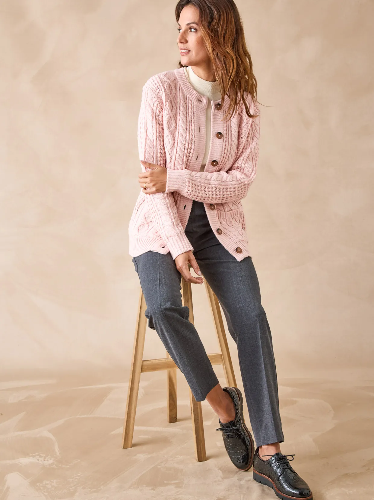 Femme Daxon Cardigan torsadé col rond