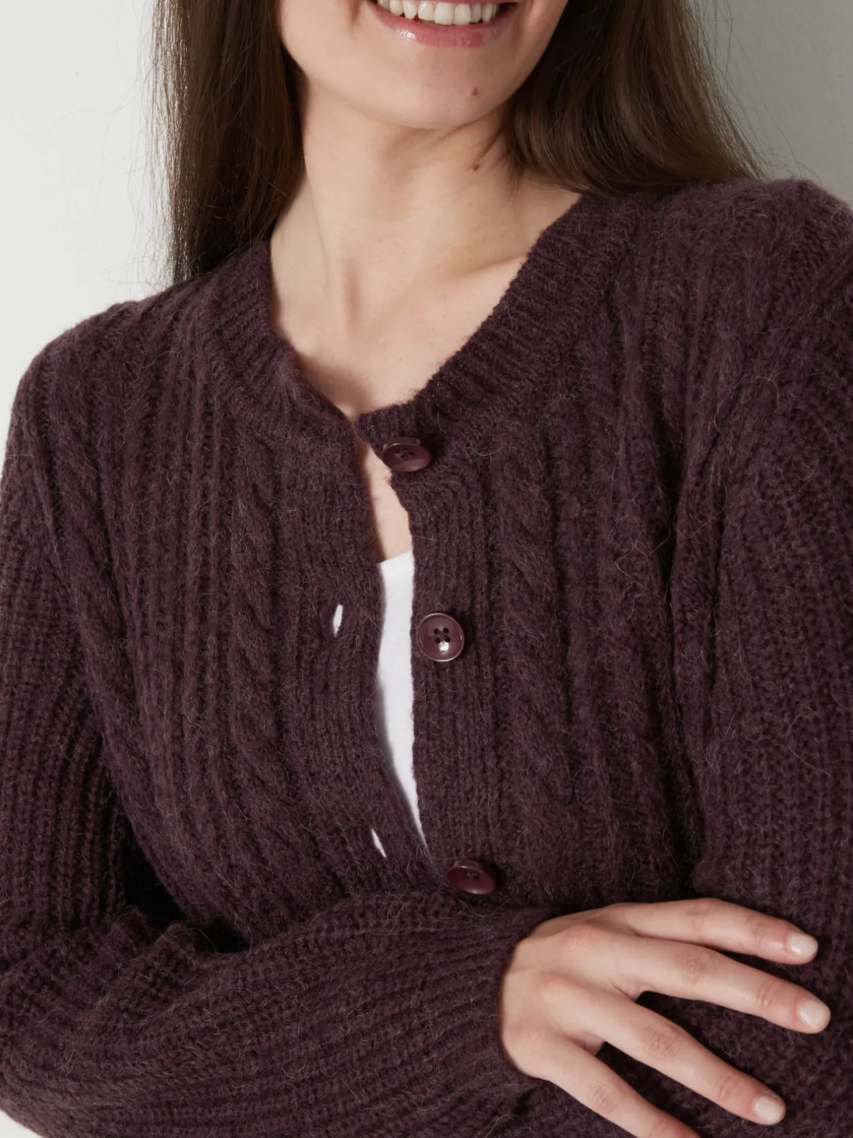 Femme Daxon Cardigan torsadé laine et mohair