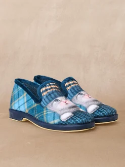 Femme Pédiconfort Charentaises motif chat ou chien