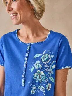 Daxon Chemise de nuit courte maille pur coton