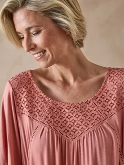 Daxon Chemise de nuit courte évasée fluide