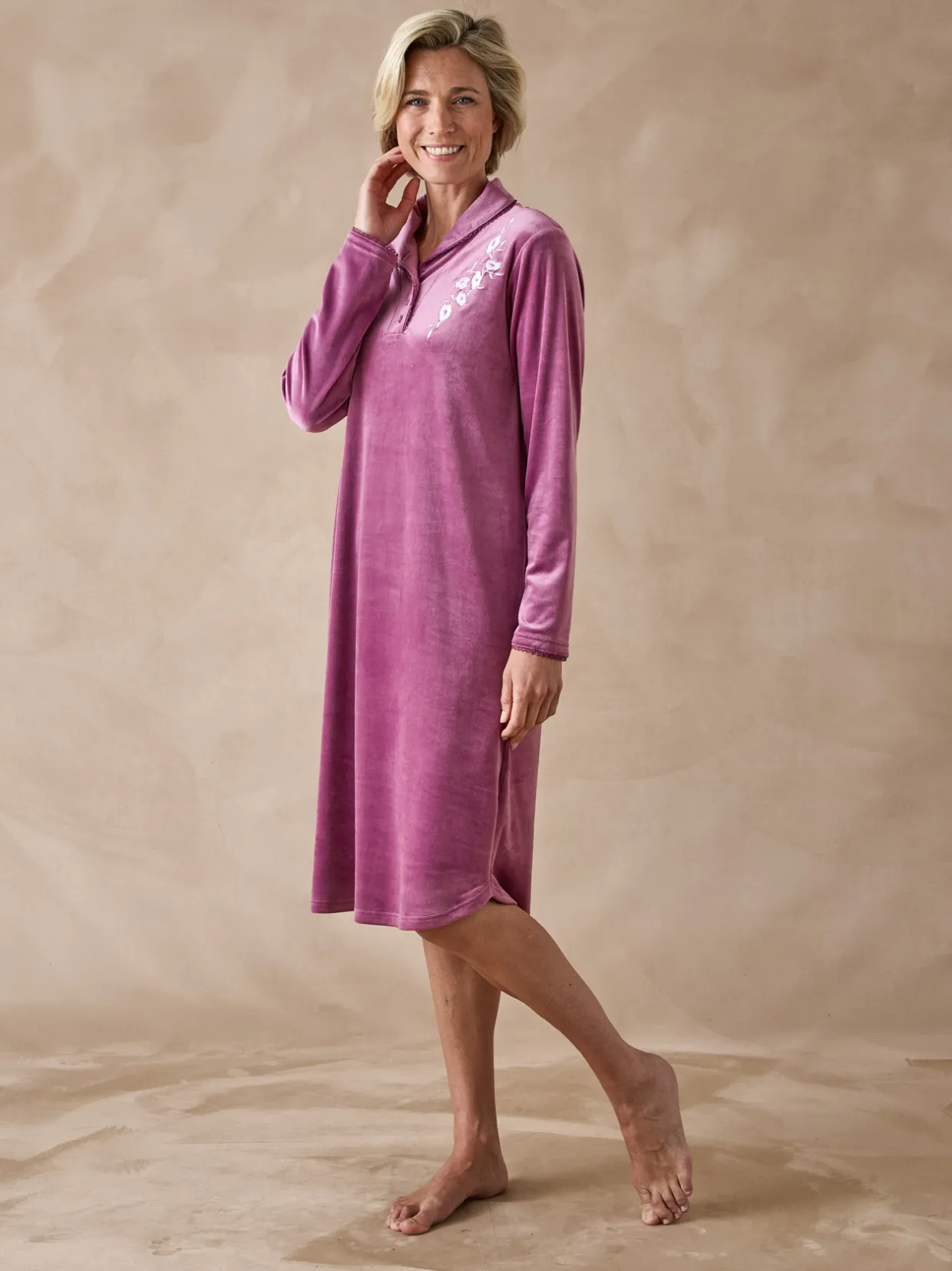 Daxon Chemise de nuit en velours