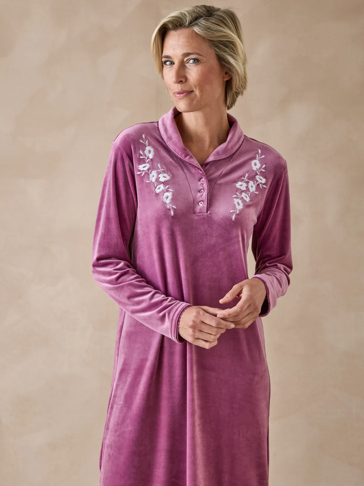 Daxon Chemise de nuit en velours