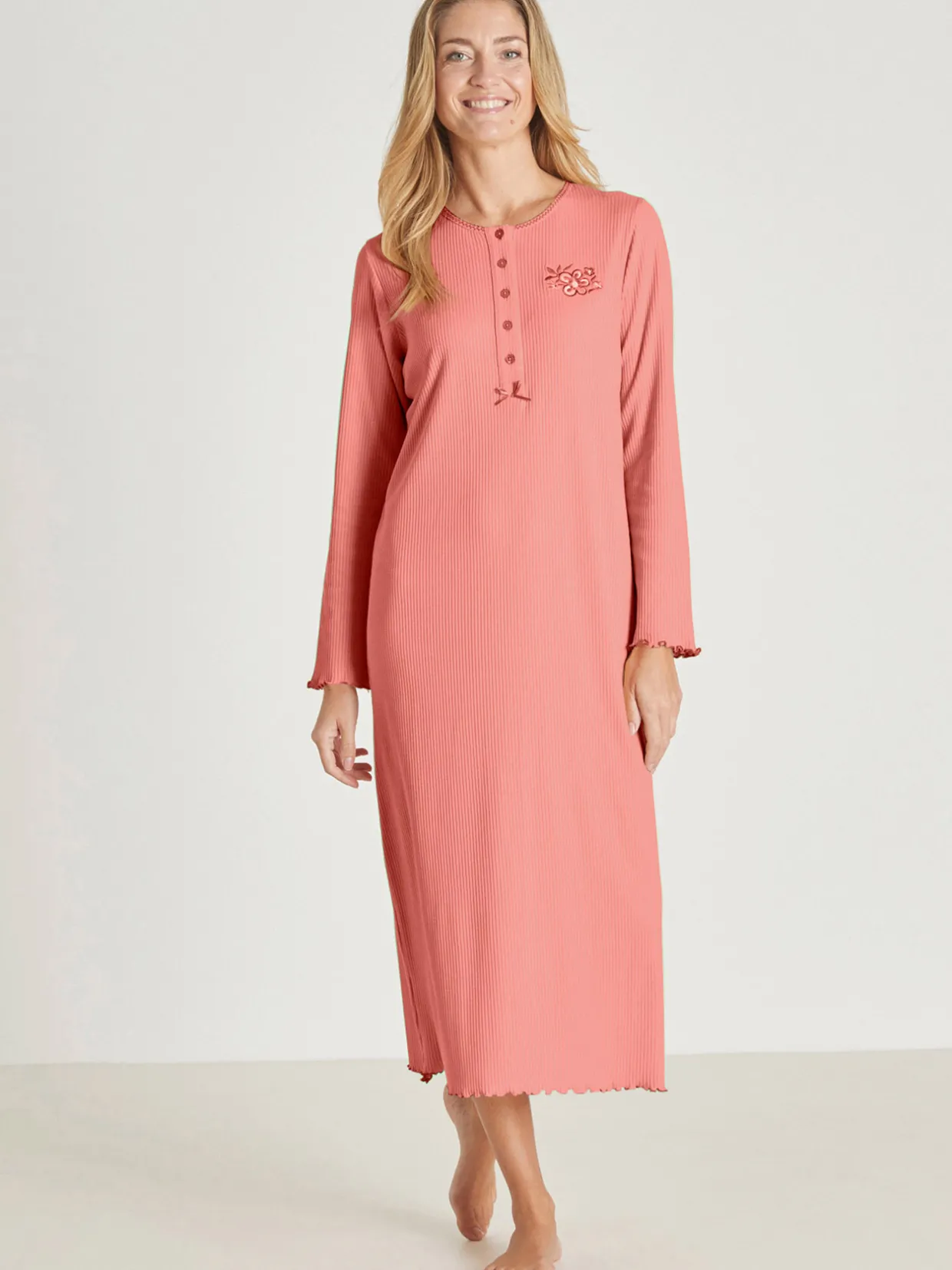 Daxon Chemise de nuit longue, interlock