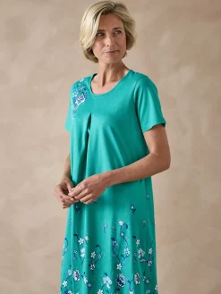 Daxon Chemise de nuit manches courtes coton