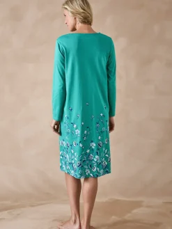 Daxon Chemise de nuit manches longues coton