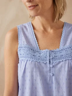 Daxon Chemise de nuit plumetis larges bretelle