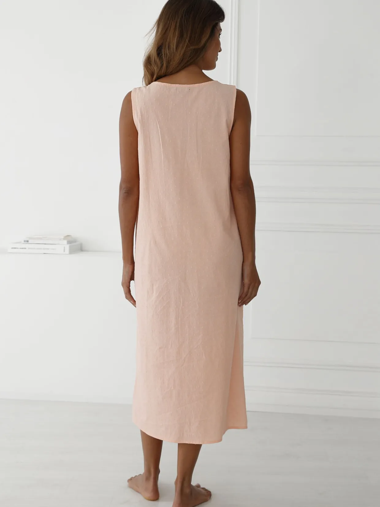 Daxon Chemise de nuit plumetis larges bretelle