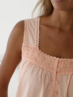 Daxon Chemise de nuit plumetis larges bretelle