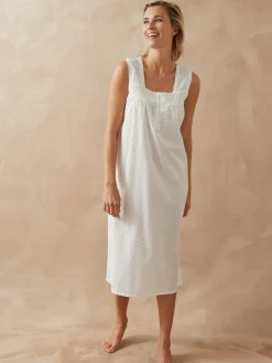 Daxon Chemise de nuit plumetis larges bretelle