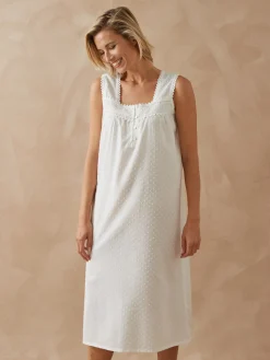 Daxon Chemise de nuit plumetis larges bretelle