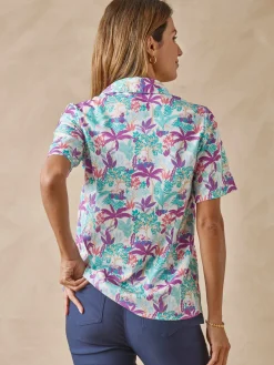 Femme Daxon Chemisier effet plastron manches courtes