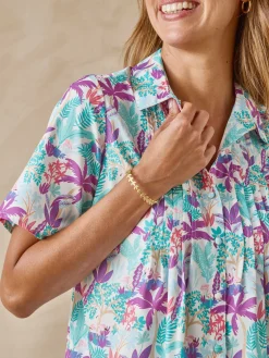 Femme Daxon Chemisier effet plastron manches courtes