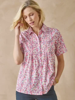 Femme Daxon Chemisier effet plastron manches courtes