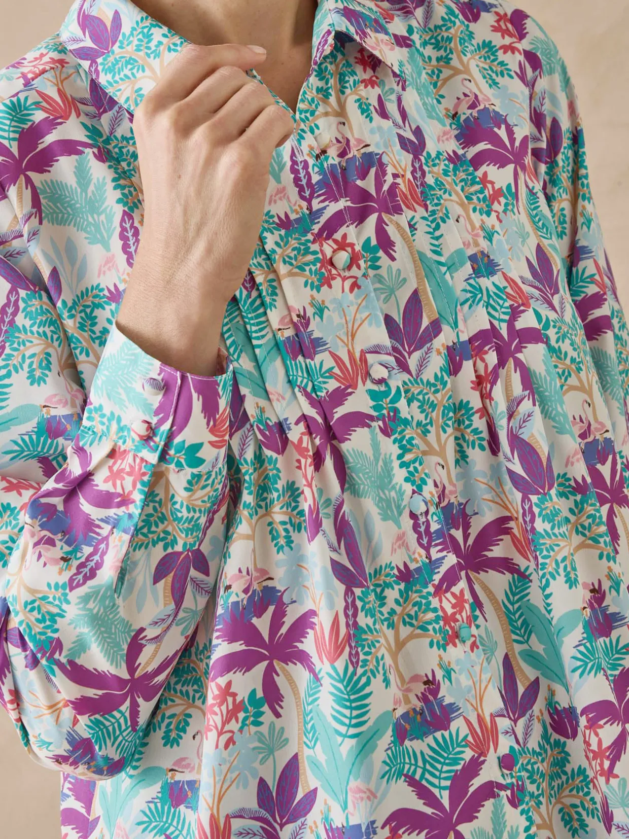 Femme Daxon Chemisier effet plastron manches longues