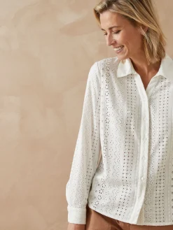 Femme Daxon Chemisier en broderie anglaise