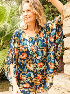 Femme Daxon Chemisier en crêpe manches papillon