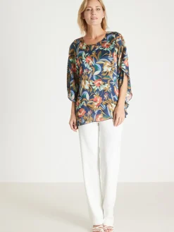 Femme Daxon Chemisier en crêpe manches papillon