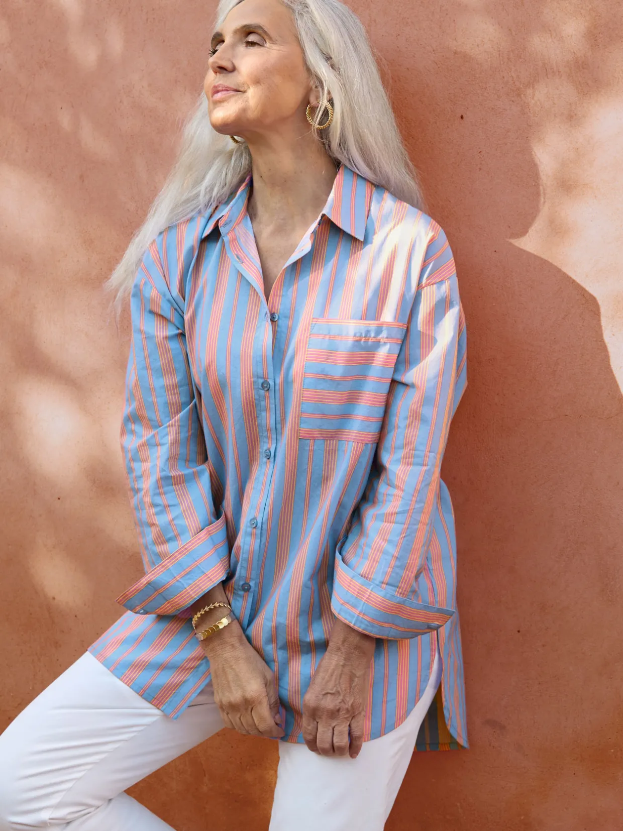 Femme Daxon Chemisier long pur coton