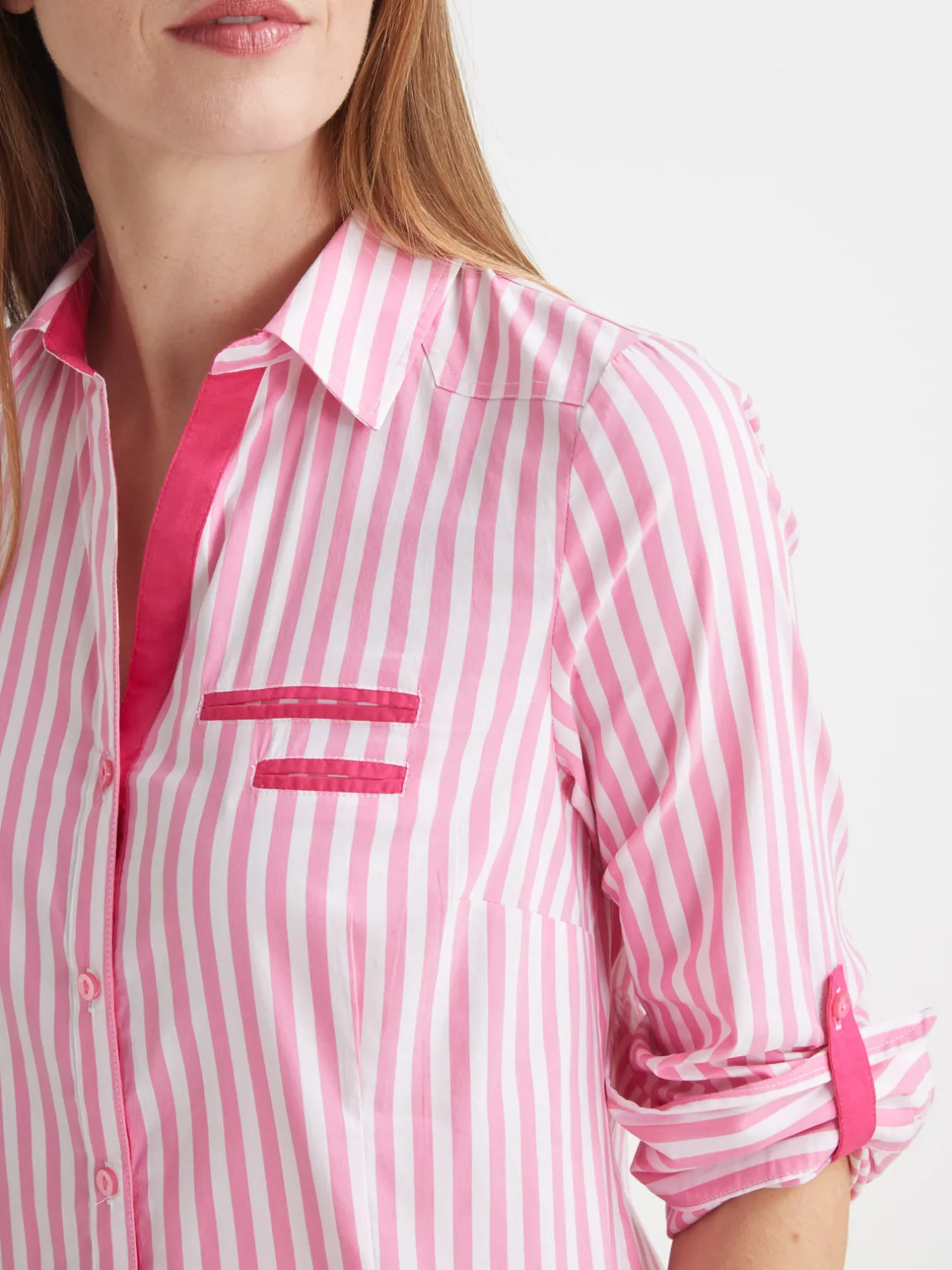 Femme Daxon Chemisier pur coton poitrine généreuse