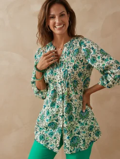 Femme Daxon Chemisier tunique à petits plis