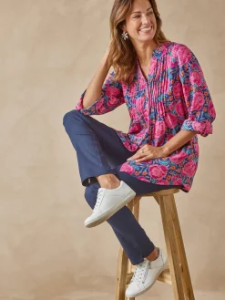 Femme Daxon Chemisier tunique à petits plis