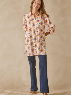 Femme Daxon Chemisier tunique manches retroussables