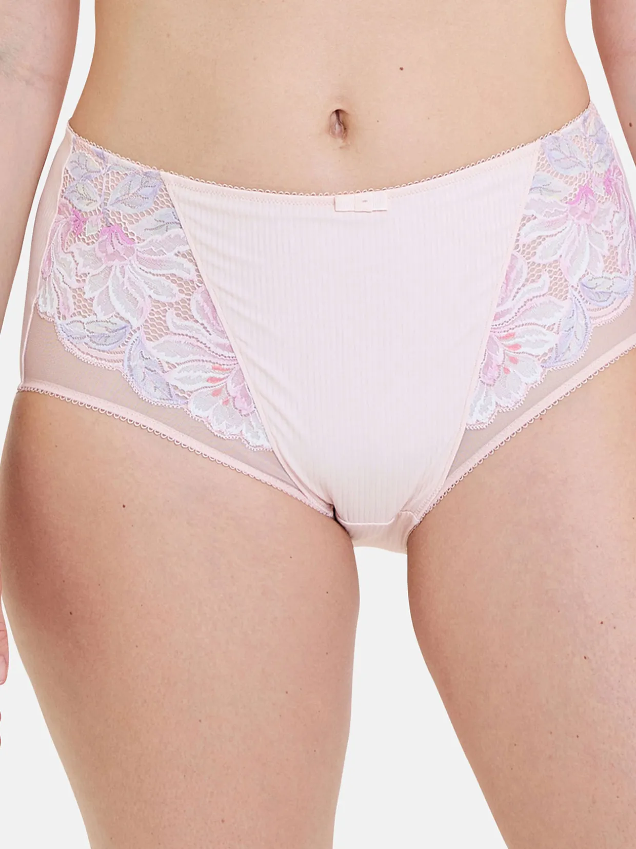 Sans Complexe Culotte haute microfibre et dentelle