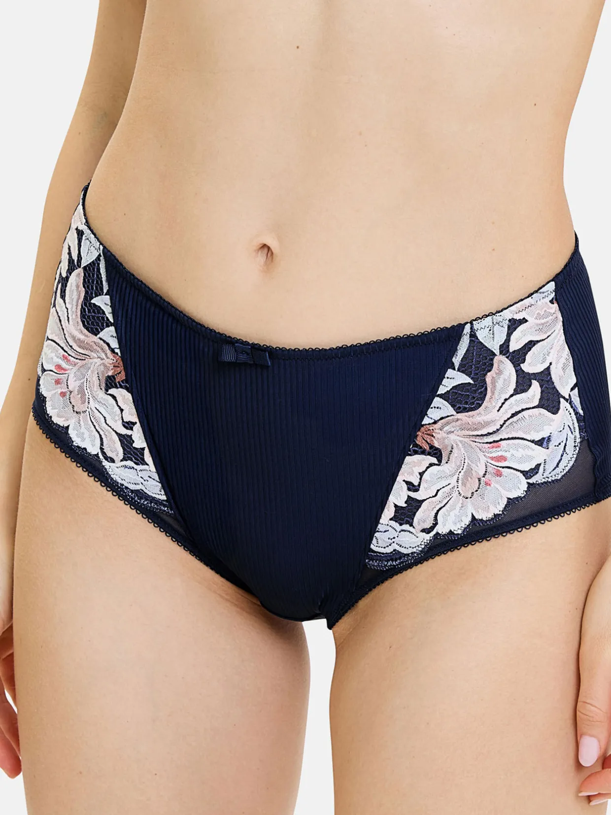 Sans Complexe Culotte haute microfibre et dentelle