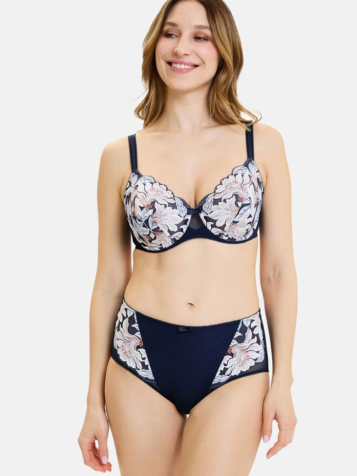 Sans Complexe Culotte haute microfibre et dentelle