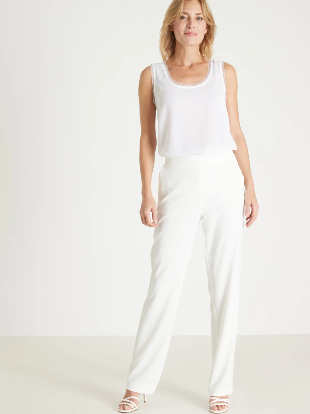 Femme Daxon Débardeur en crêpe avec dentelle