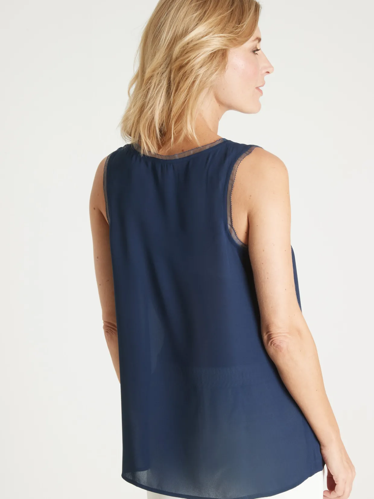 Femme Daxon Débardeur en crêpe avec dentelle