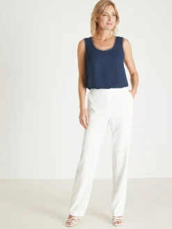 Femme Daxon Débardeur en crêpe avec dentelle