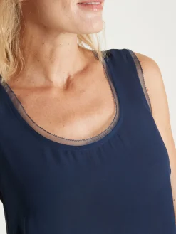 Femme Daxon Débardeur en crêpe avec dentelle