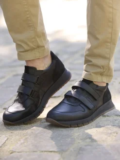 Homme Pédiconfort Derbies à scratchs aérosemelle amovible