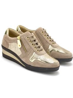 Femme Pédiconfort Derbies détails métallisés zip et lacets