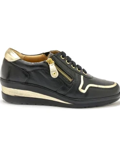 Femme Pédiconfort Derbies détails métallisés zip et lacets