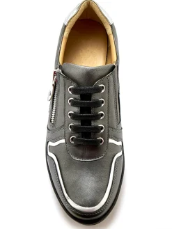 Femme Pédiconfort Derbies détails métallisés zip et lacets