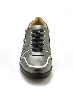 Femme Pédiconfort Derbies détails métallisés zip et lacets